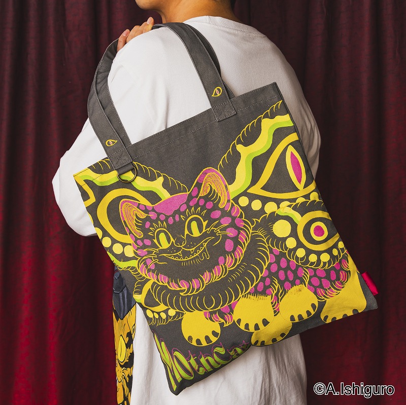 ばけねこだらけ デイリーユーストートバッグ (モスキャット) | ばけ