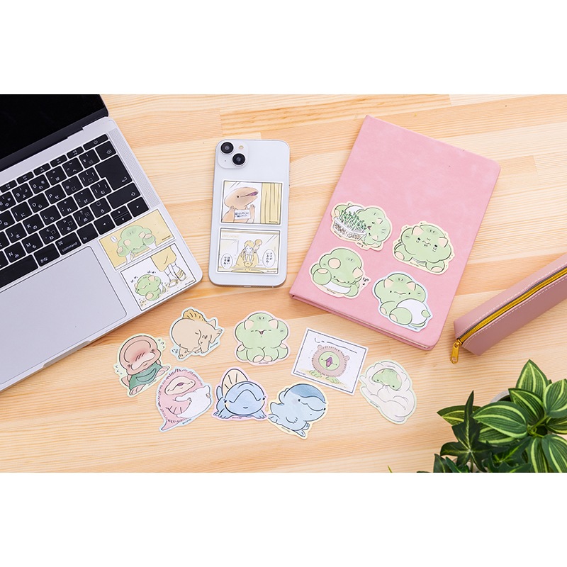 恐竜はじめました スマホに貼れるサイズのステッカー (ぽっぽて