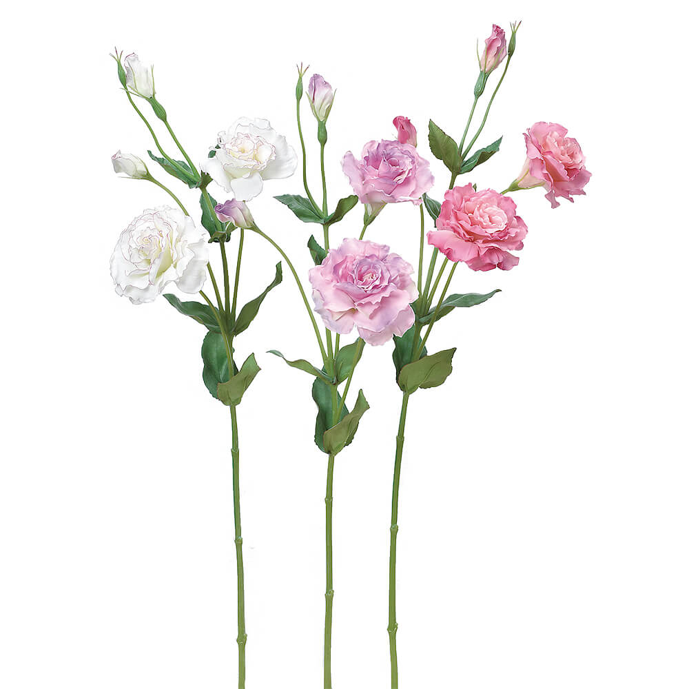 造花 花のみ トルコギキョウ×3 つぼみ×3〔×12本入り〕アレンジメント/花材/アートフラワー/インテリア トルコキキョウ アレンジメント イエロー M ラウンドバスケット