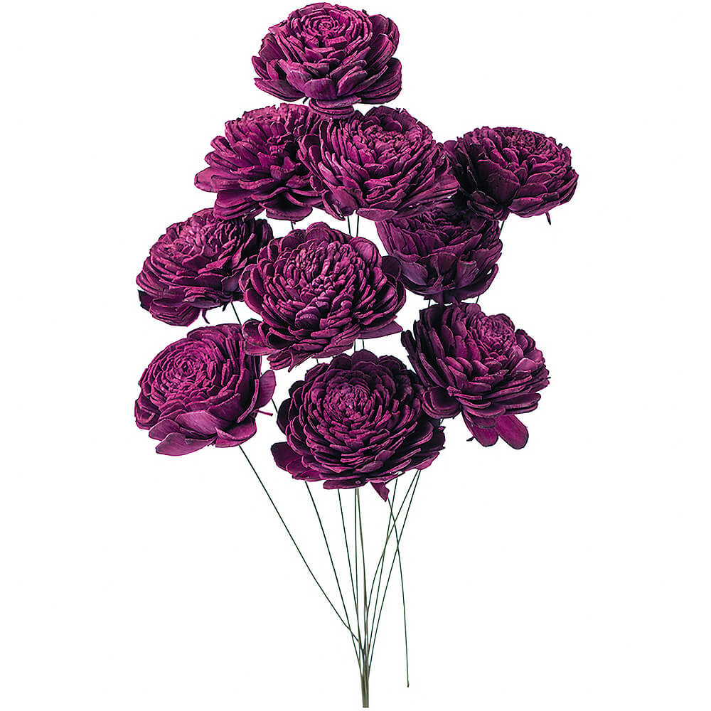 ソーラーローズ（大） ワインレッド ハンドメイドフラワー DO032083