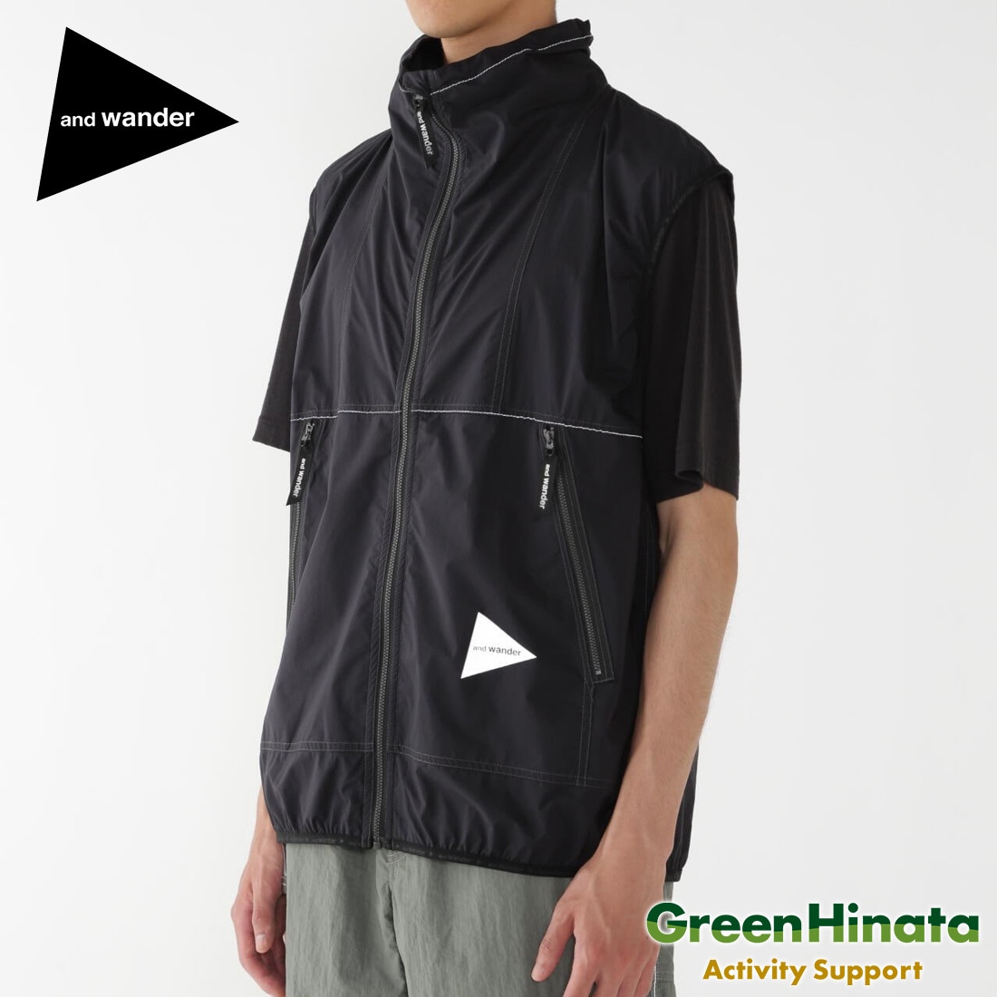 アンドワンダー PERTEX wind vest ジャケット アウター 国内正規品