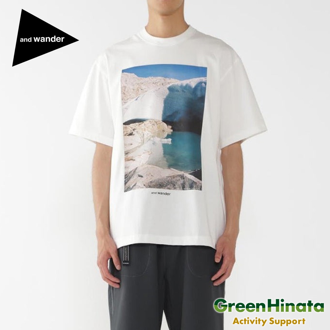 アンドワンダー グレーシャー プリント SS T ティーシャツ T 国内正規