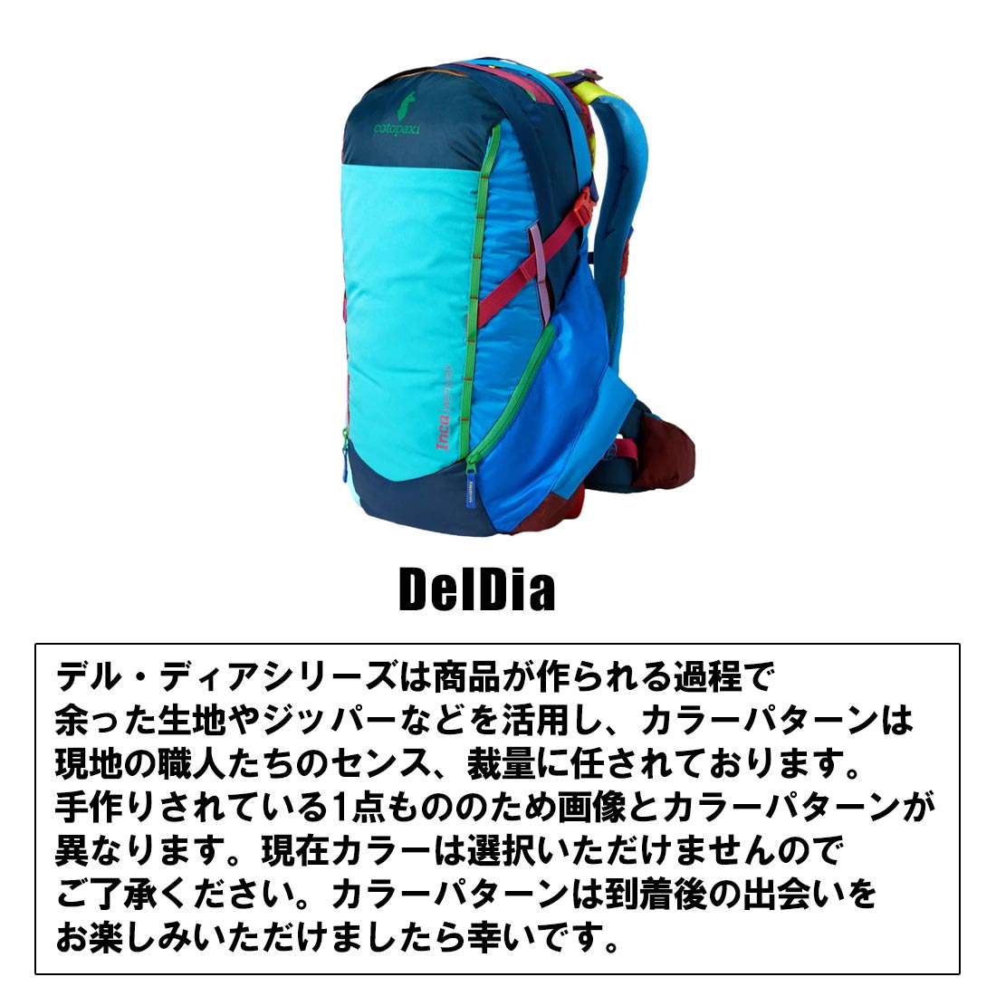 コトパクシ インカ 26L デルディア バックパック リュックサック 国内