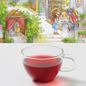 いちごのマテ茶 缶 ／  the tea house × はた みすず