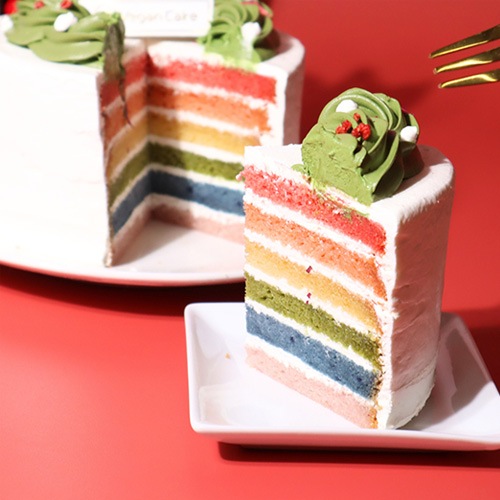【2025年クリスマスケーキ】夢幻レインボーケーキ クリスマスリースver.（4号） 松竹圓 グルテンフリー ヴィーガン
