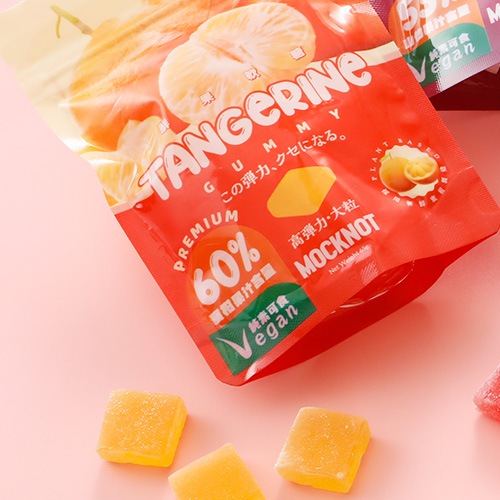 4月20日入荷！フルーツグミ 食べ比べ 4個セット ミカン パイナップル マンゴー ライチ (8個入り×4袋) ヴィーガン ゼラチン不使用 ぐみ グミ 