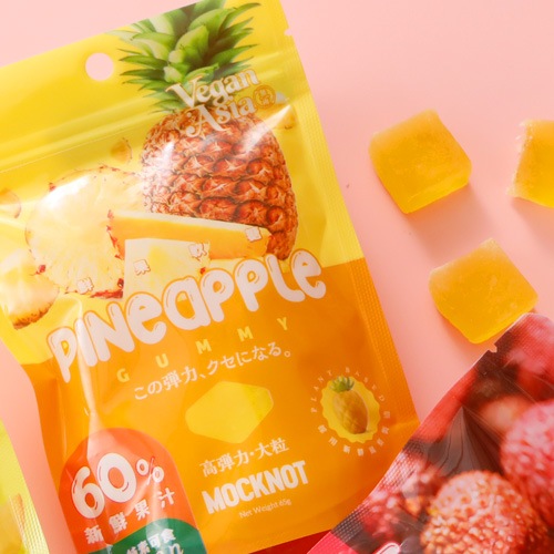 4月20日入荷！フルーツグミ 食べ比べ 4個セット ミカン パイナップル マンゴー ライチ (8個入り×4袋) ヴィーガン ゼラチン不使用 ぐみ グミ 