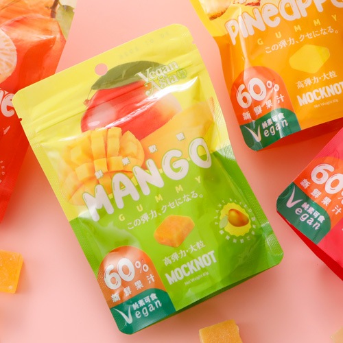 4月20日入荷！フルーツグミ 食べ比べ 4個セット ミカン パイナップル マンゴー ライチ (8個入り×4袋) ヴィーガン ゼラチン不使用 ぐみ グミ 