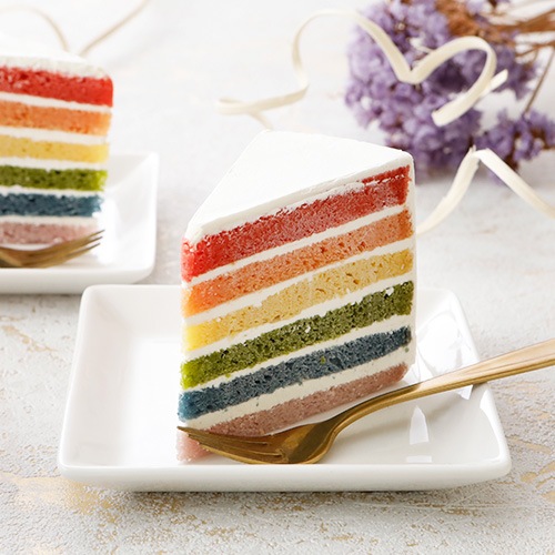 【新商品】夢幻レインボーケーキ（カット） 松竹圓 グルテンフリー ヴィーガン