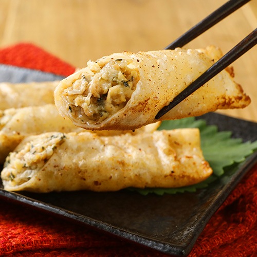 【季節のおすすめ！5％OFF♪】Green ヴィーガン棒餃子（しそ入り） 420g（35g×12本入り） （旧名称：Green Meatの包み揚げ(しそ入り) ）