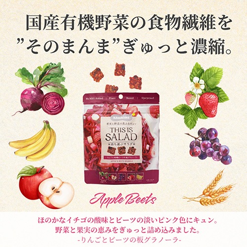 【新商品】【数量限定品】 THIS IS SALAD りんごと有機ビーツの板グラノーラ 70g 東京バル KAWAIINE グルテンフリー