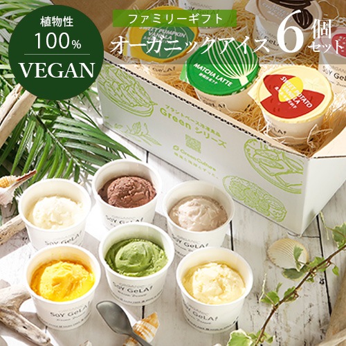 【食べ比べセット】VEGAN オーガニック アイス 6個セット（3～6人）ギフト ヴィーガン対応 詰め合わせスイーツ ギフトラッピング対応商品