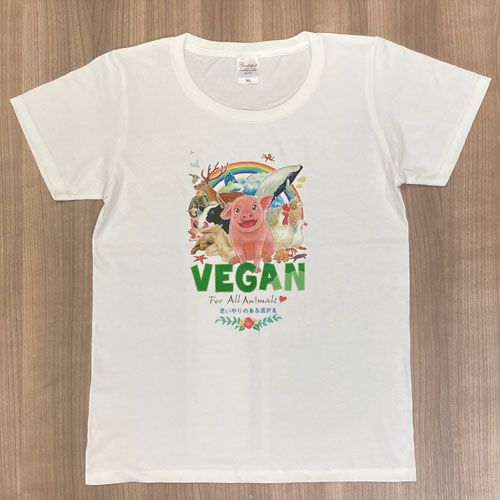 【Green's × ベジ漫画 Natsumi】「世界を変えたくて僕を変えた」作者・NatsumiさんのデザインTシャツ（ レディース ） 送料無料