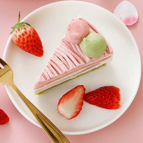 【新商品】【GreenCulture限定・春季限定】心ときめく春色ケーキ（カット）松竹圓 ヴィーガン グルテンフリー ひなまつり