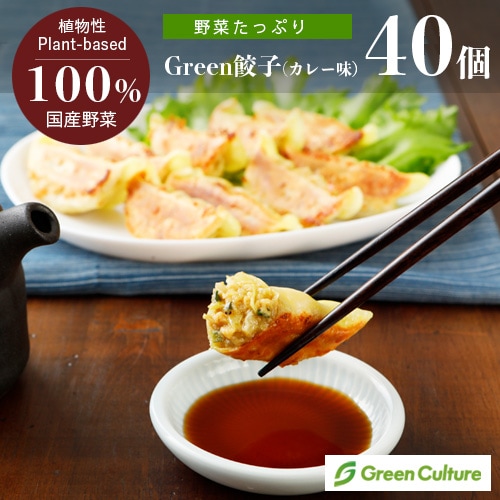 Green 餃子 カレー味 うま辛菜食 業務用 【40個】プラントベース 大豆ミート 植物肉 ヴィーガン ベジタリアン