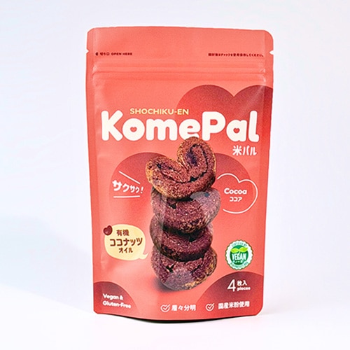 【新商品お試しキャンペーン・5%OFF!】KOMEPAL 米パル チョコ(4枚入り) 松竹圓 グルテンフリー ヴィーガン 乳不使用 卵不使用 お菓子 コメパル