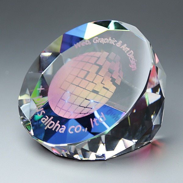 クリスタルペーパーウエイトDW-19（レインボーダイヤ）