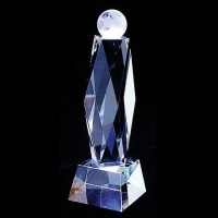 クリスタルゴルフボールトロフィーCT-0030