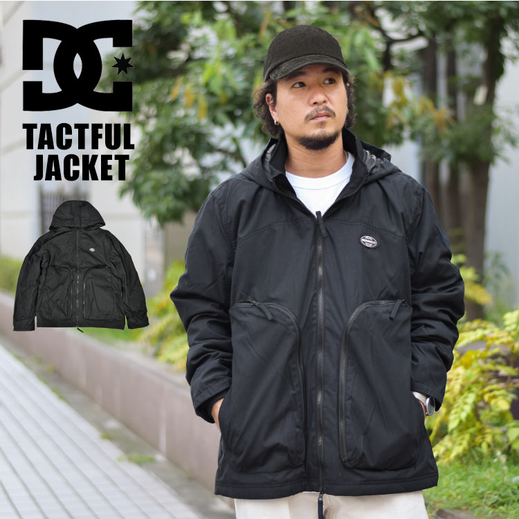 マウンテンパーカー メンズ アウター ジャケット 秋 冬 DC SHOES ディーシーシューズ ブランド 中綿 薄手 大きめ ロゴ フード 収納 ポケット シャカジャン ブルゾン かっこいい おしゃれ