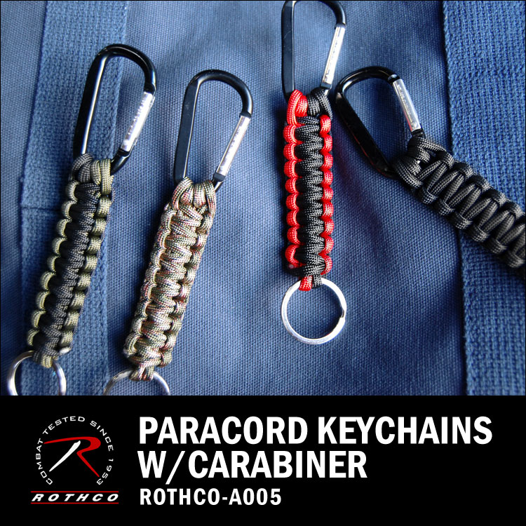 キーチェーン キーホルダー ROTHCO ロスコ キーリング 鍵 バック ベルト パラシュートコード ロープ PARACORD KEYCHAINS W/CARABINER カラビナ 9179 9803