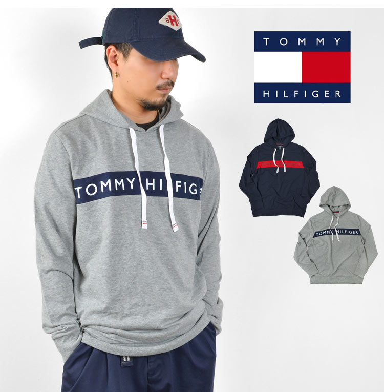 パーカー TOMMY HILFIGER トミー ヒルフィガー フーディ ブランド メンズ 裏起毛 暖かい 09t4034 ロゴ US アメカジ 切り替えし カラー 長袖 シンプル グレー 紺 ネイビー