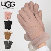 ugg 手袋 レディース アグ グローブ 手袋 本革 シープスキン 羊革 手ぶくろ 柔らかい ファー もこもこ 裏ファー S M 黒 グレー 茶 ピンク 可愛い おしゃれ ギフト ブランド 暖かい 防