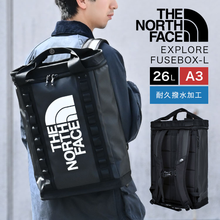 リュック 大容量 メンズ ノースフェイス THE NORTH FACE 防水 撥水 リュックサック ボックスリュック  ボックス型 バックパック ボックス スクエアリュック 26L PC 収納 ブラッ