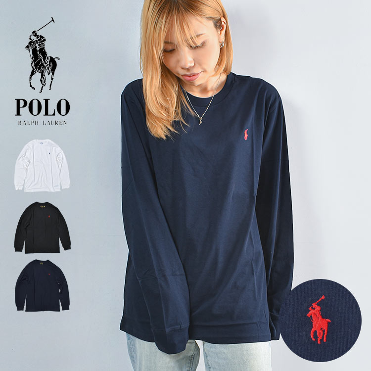 ロンT レディース ブランド メンズ ロング丈 ポロ ラルフローレン POLO RALPH LAUREN ロゴ Tシャツ 綿100 ボーイズ ロンティー 長袖 ロングスリーブ シンプル 男女兼用 おし