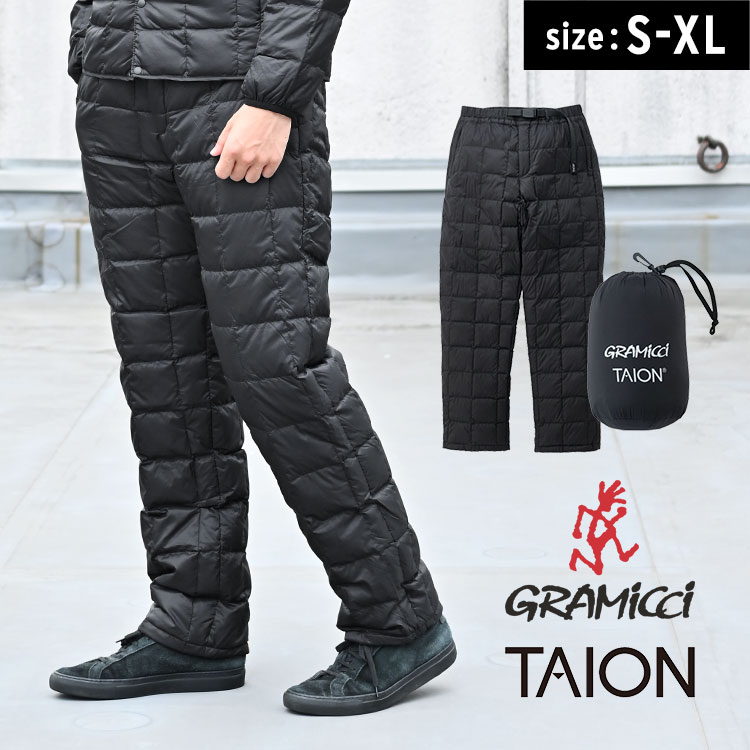 ダウンパンツ メンズ レディース グラミチ タイオン GRAMICCI TAION ボトムス ダウン パンツ インナーダウン 防寒 防寒着 撥水 あったか 暖かい 軽量 黒 ユニセックス アウトドア 