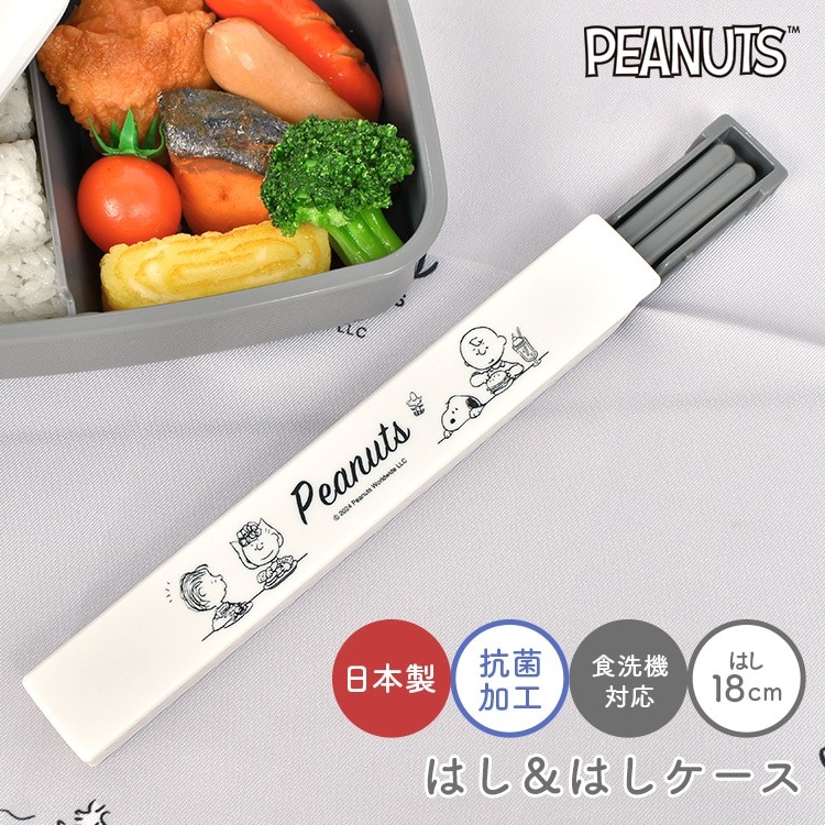 箸箱セット スヌーピー SNOOPY 食洗機対応 日本製 抗菌加工 スライド式 18cm 子供 小学生 女の子 男の子 幼稚園 お箸セット はし箱 箸ケース かわいい おしゃれ 女子 キッズ キャラク