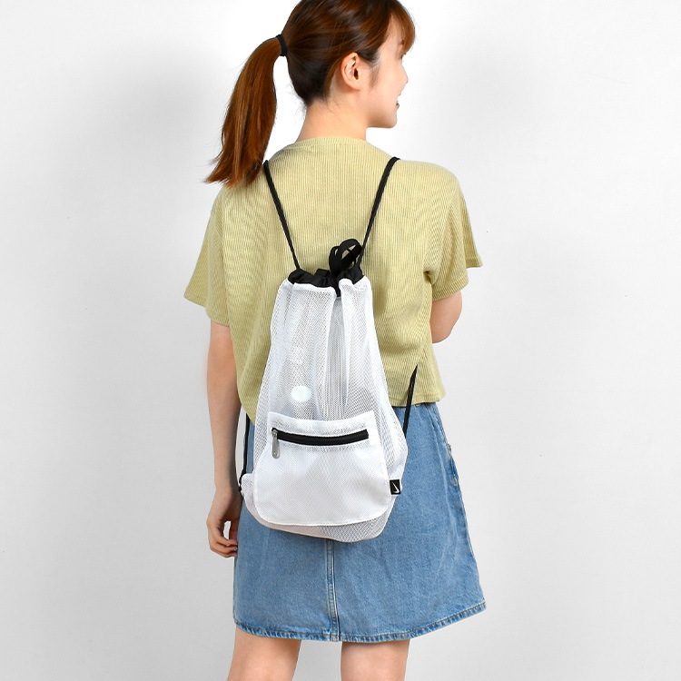 プールバッグ NIKE ナイキ ナップサック メッシュ 1994026 001 白 ホワイト 10L キッズ 男の子 女の子 プールバック 子供 リュック型 小学生 中学生 高校生 水泳 幼稚園 スイ