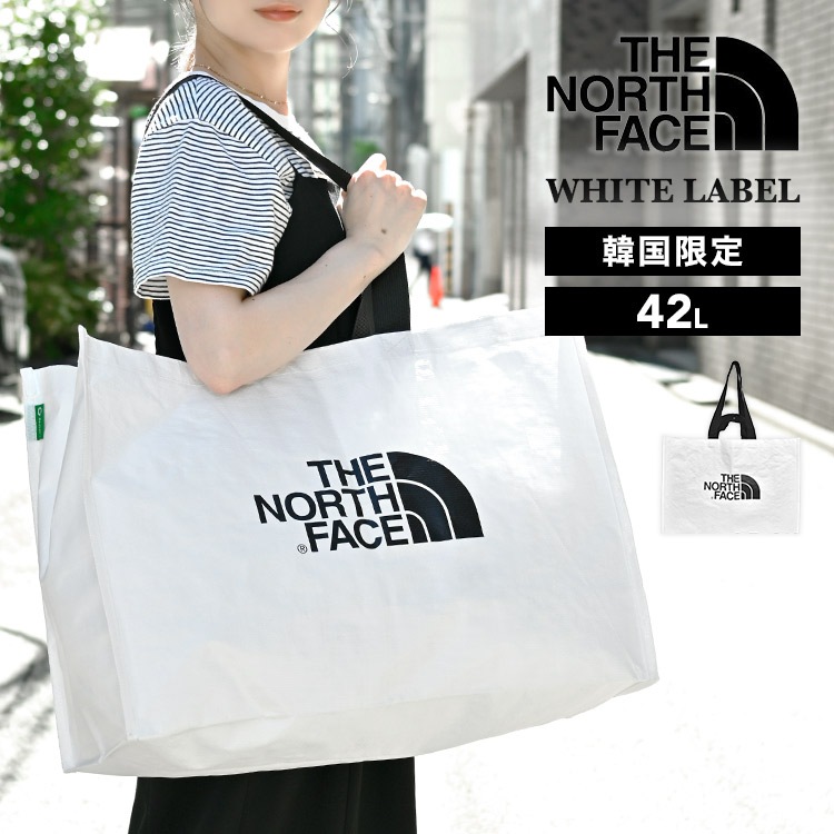 ザ ノースフェイス ショッパーバッグ Lサイズ トートバッグ 大容量 THE NORTH FACE ホワイトレーベル 韓国限定 マチ広 大きめ 42L ランドリーバッグ エコバッグ 折りたたみ メンズ