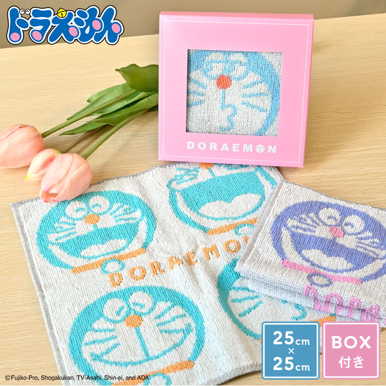 ハンカチタオル ドラえもん ハンドタオル 25cm 吸水 綿100% ミニタオル かわいい コットン キッズ 子ども 子供 小学生 保育園 幼稚園 女の子 レディース 大人 女性 キャラクター 雑貨 