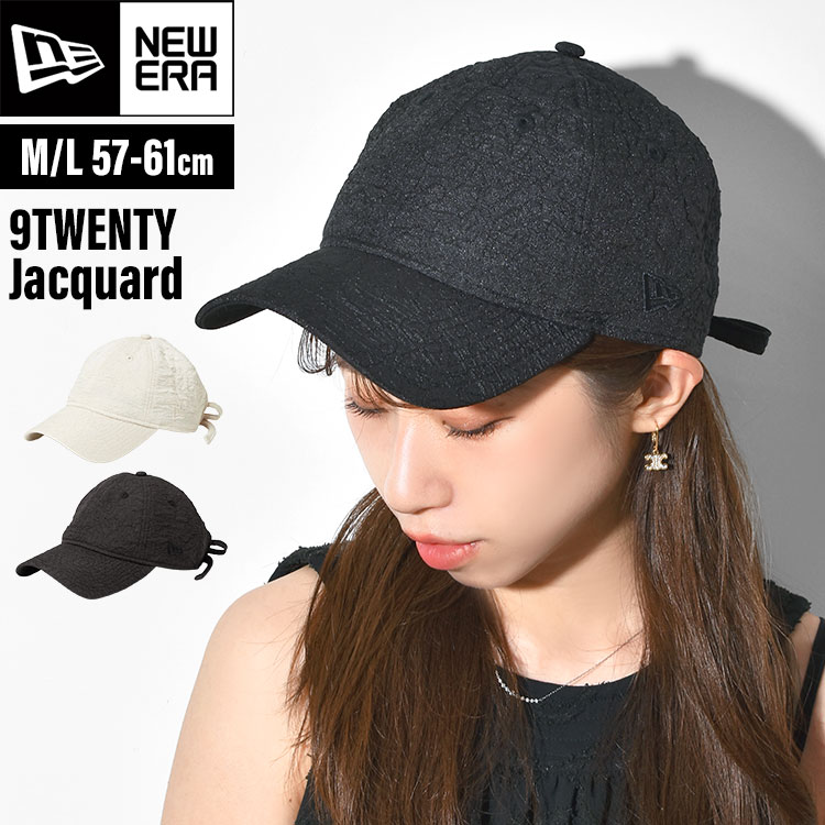 キャップ ニューエラ 9TWENTY NEWERA ブランド 帽子 夏 かわいい おしゃれ リボン Jacquard Fabric ジャガード ブラック アイボリー 黒 ナチュラル 紫外線対策 日除け