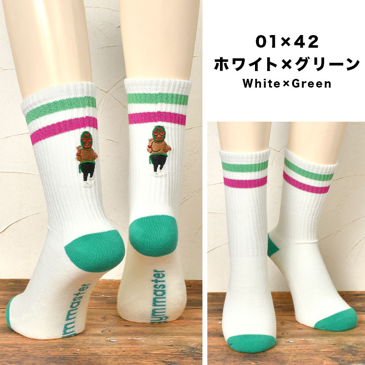 覆面レスラーリフレクションライン刺繍ソックス | アイテム別,アパレル | hauhau