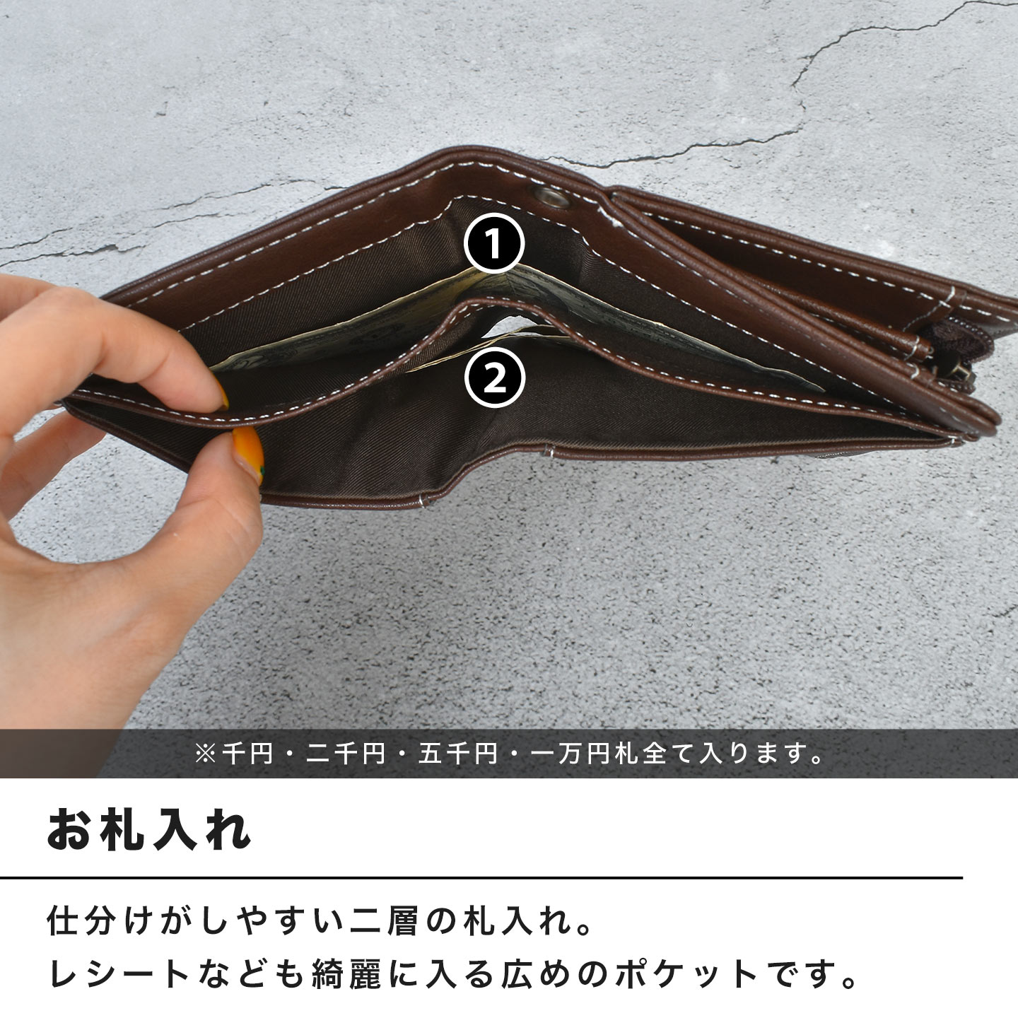 スーパーホワイトステッチ　深札入れ | アイテム別,小物雑貨,ウォレット,二つ折り財布 | hauhau