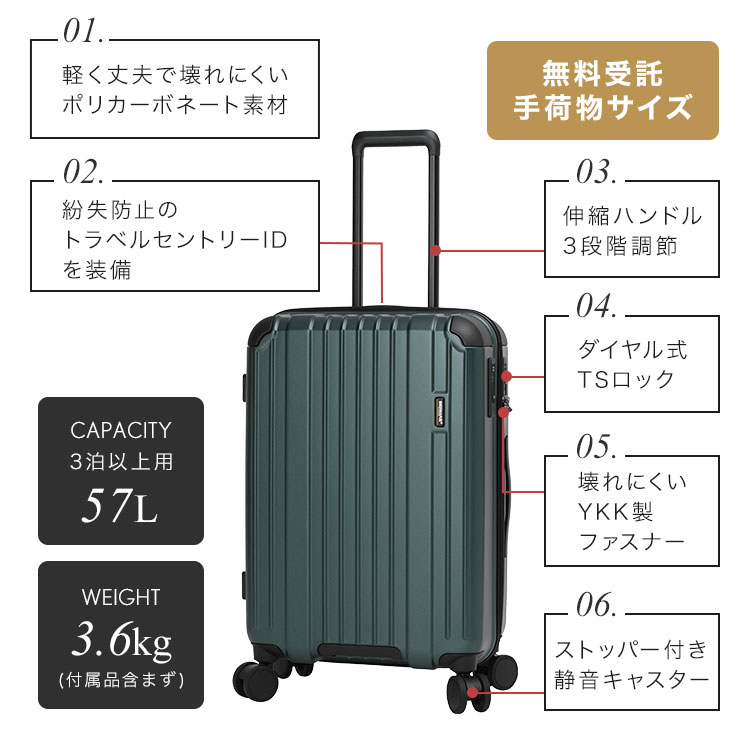 HERITAGE3 ファスナー58cm 57L | アイテム別,バッグ,スーツケース・キャリーバッグ | hauhau