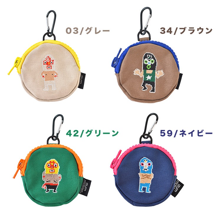 レスラードット絵 刺繍コインケース | アイテム別,小物雑貨,ウォレット,コインケース | hauhau