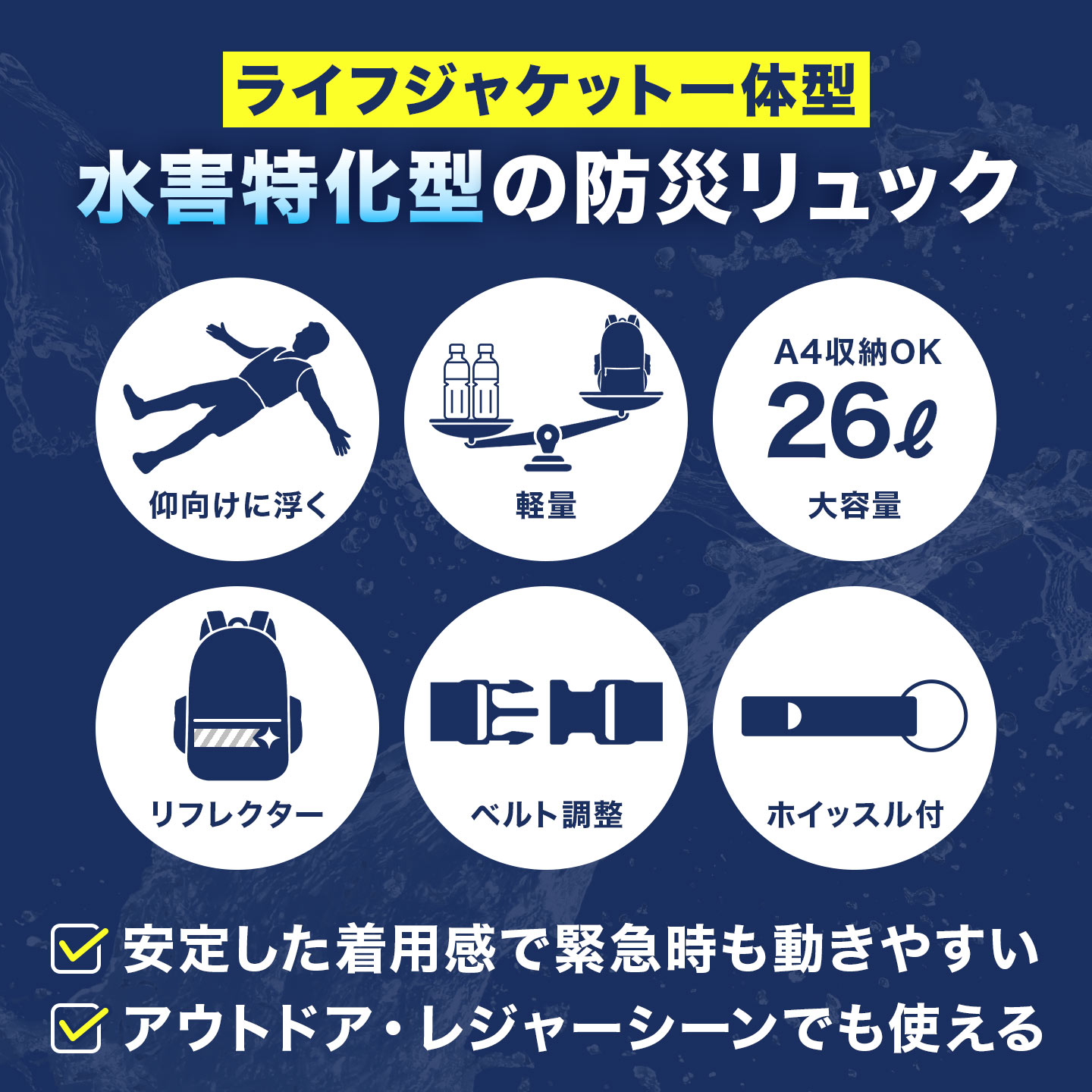 水に浮く防災リュック | アイテム別,防災グッズ | gretsch