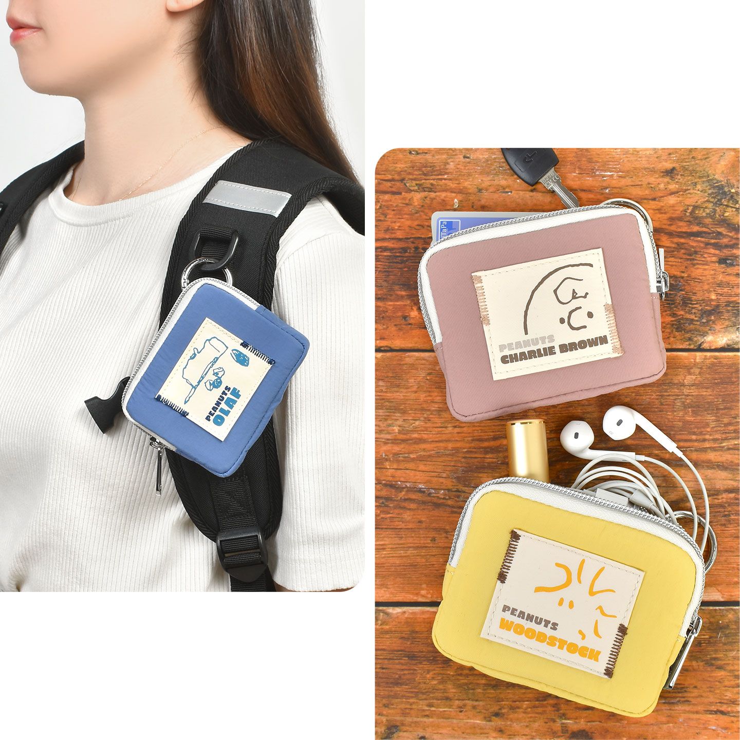 ワッペン カラビナ付きミニフラットポーチ hauhau 通販