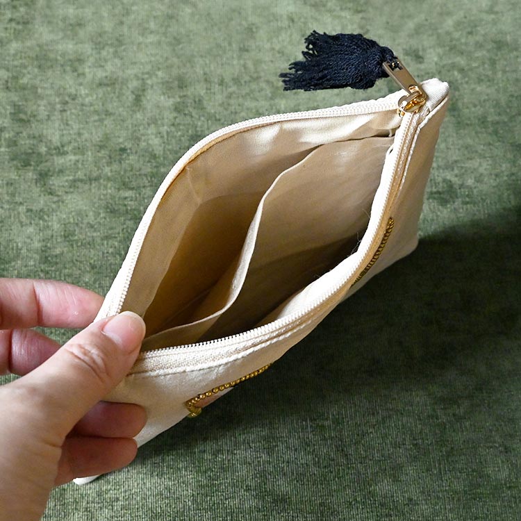アニマル刺繍フラットポーチ | アイテム別,小物雑貨,ポーチ | hauhau