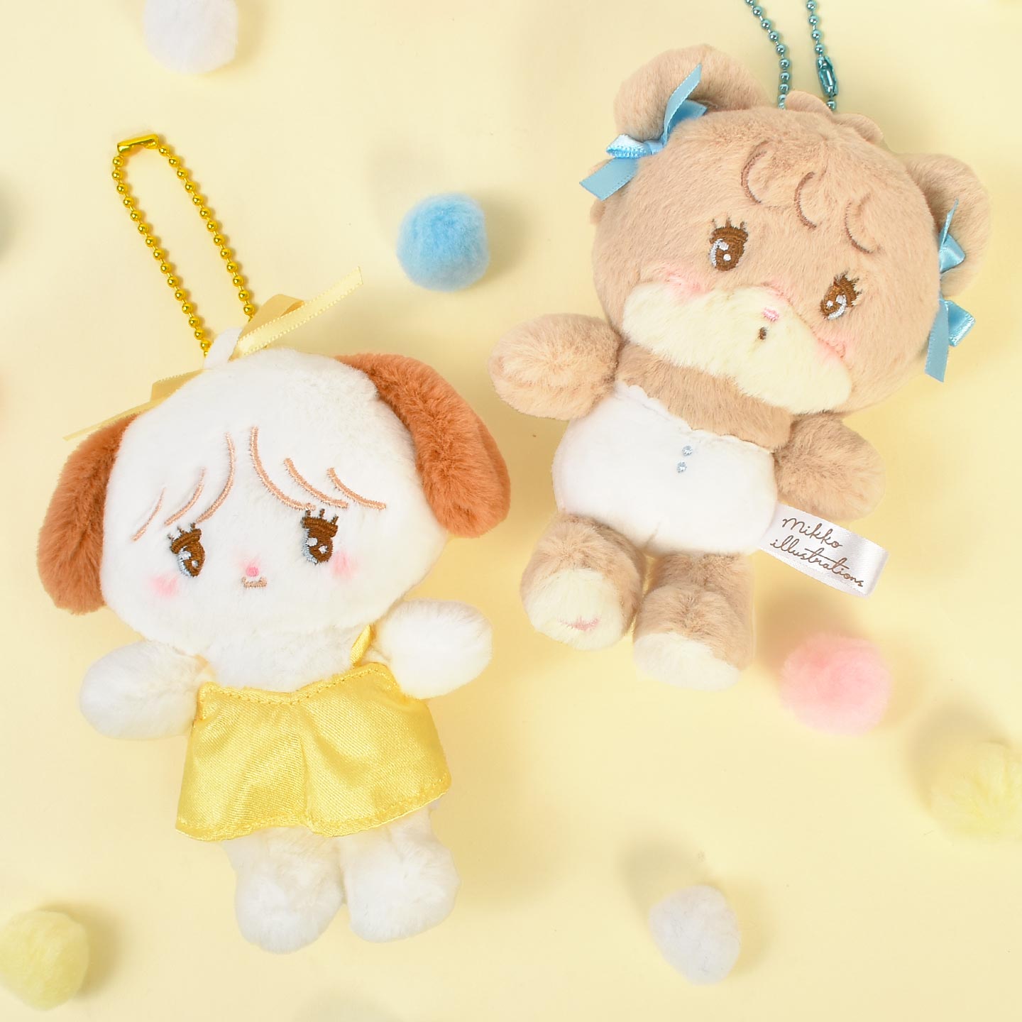 mikko characters　ぬいぐるみ　マスコット　キーリング mikkoぬいぐるみ キーホルダー スフレ 未開封 - メルカリ