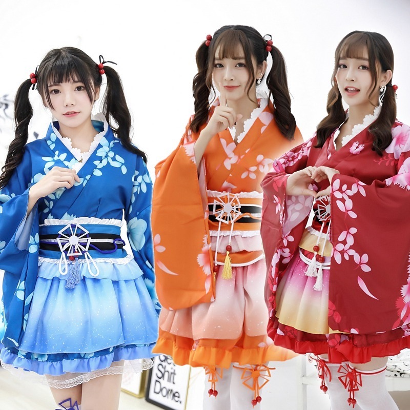 浴衣 着物 セット 3色 レディース ドレス 姫系 リボン 衣装 大人