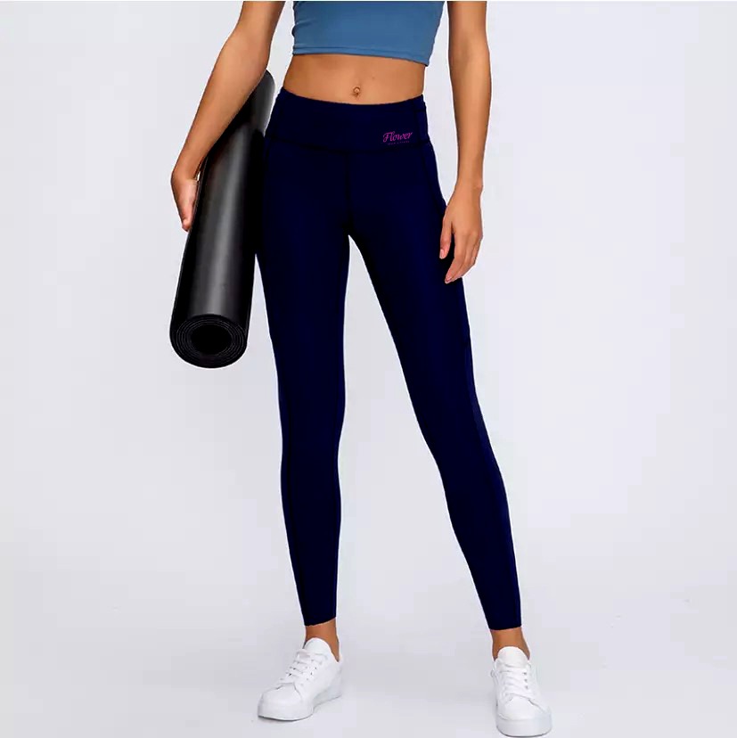 FLOWER WOMEN FITNESS ELASTIC LEGGINGS NAVY ブランド別商品,FLOWER/フラワー