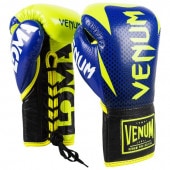 VENUM HAMMER PRO BOXING GLOVES LOMA EDITION - WITH LACES - BLUE/YELLOW�������̥� �ܥ����󥰥�������