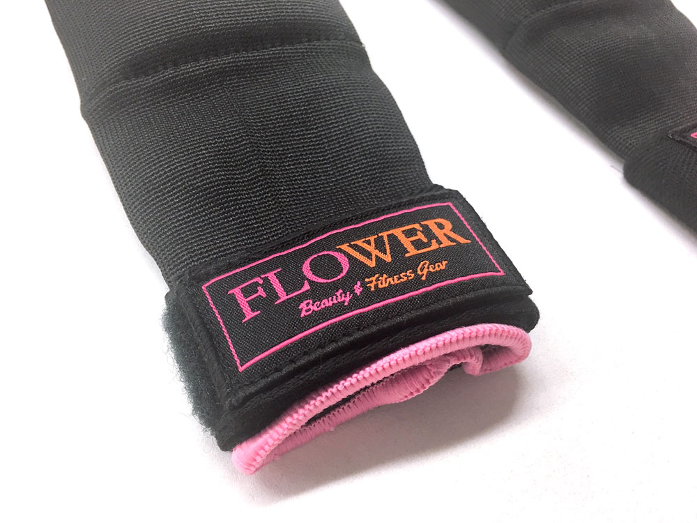 FLOWER GEL INNER GLOVE BK/PNK WRIST WRAP