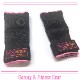 FLOWER GEL INNER GLOVE BK/PNK WRIST WRAP