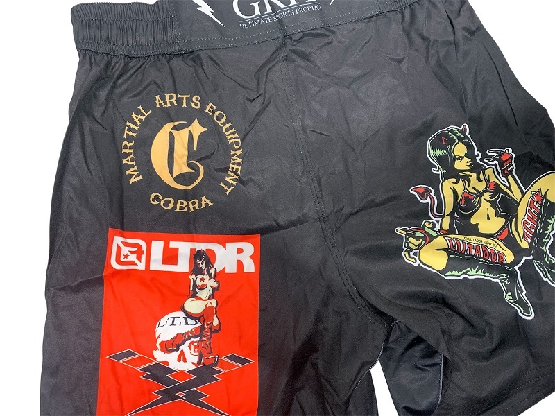 GRIT��LUTADOR 2507 LOGO HISTORY FIGHT SHORTS �ե����ȥ��硼�� MMA���硼��