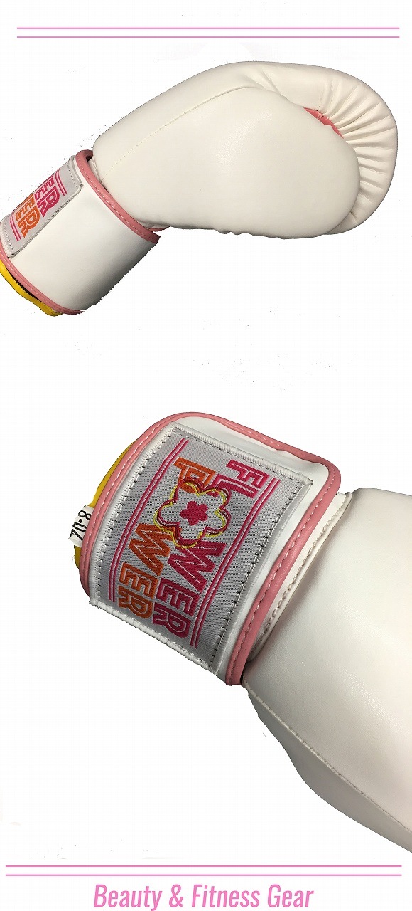 FLOWER BOXING GLOVE WH/PNK