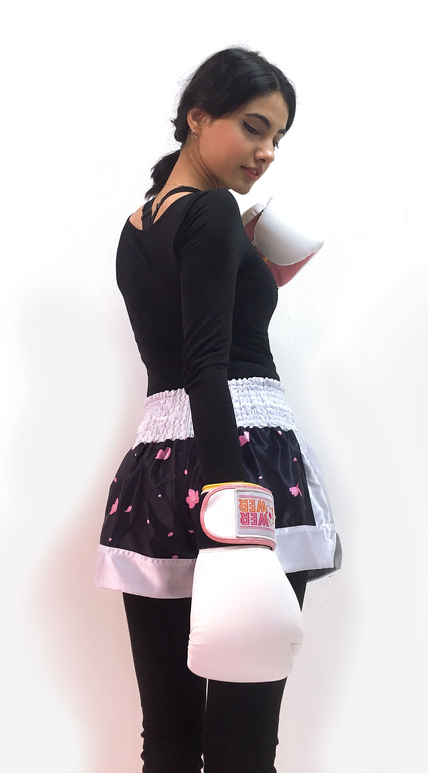 FLOWER BOXING GLOVE WH/PNK